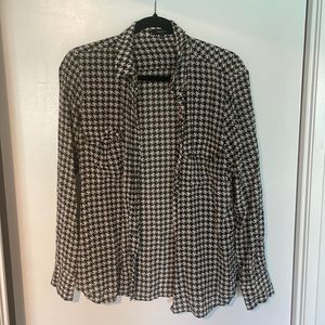 Aritzia | Babaton | Peyton Houndstooth Silk Blouse
